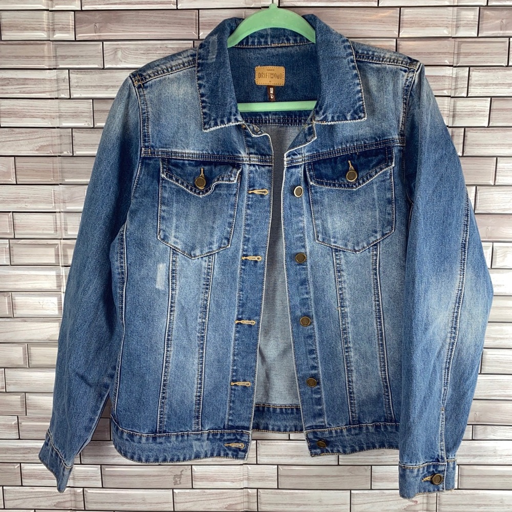 Driftwood Classic Fit Geena Button Up Denim Jean Jacket Size XL